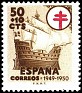 Spain 1949 Pro Tuberculous 50+10 CTS Brown Edifil 1068